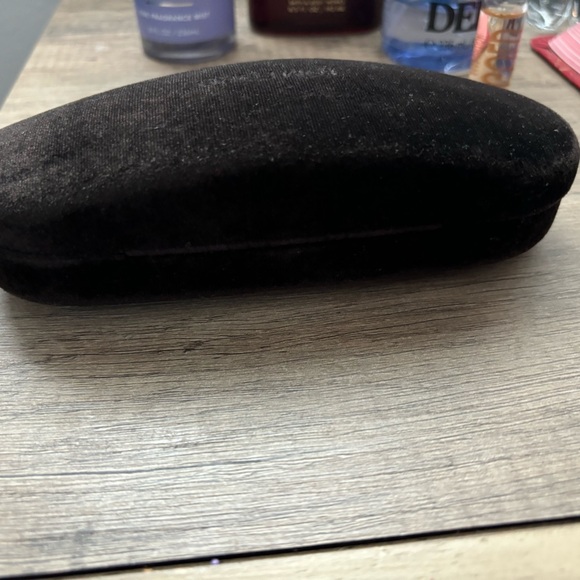 TOM FORD BROWN VELVET monogram lettering on top Sunglass Case HardCover - Picture 7 of 10